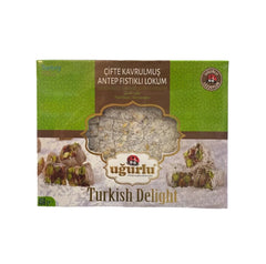 Uğurlu Çifte Kavrulmuş Antep Fıstıklı Lokum Pudra Şekerli 450 Gram