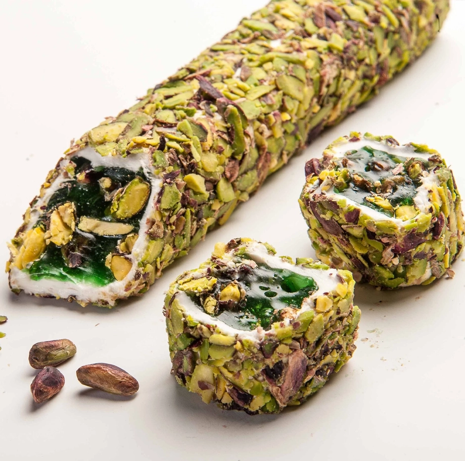 File Antep Fıstığı Kaplı Nar Aromalı Antep Fıstıklı Mega Paşa Lokum