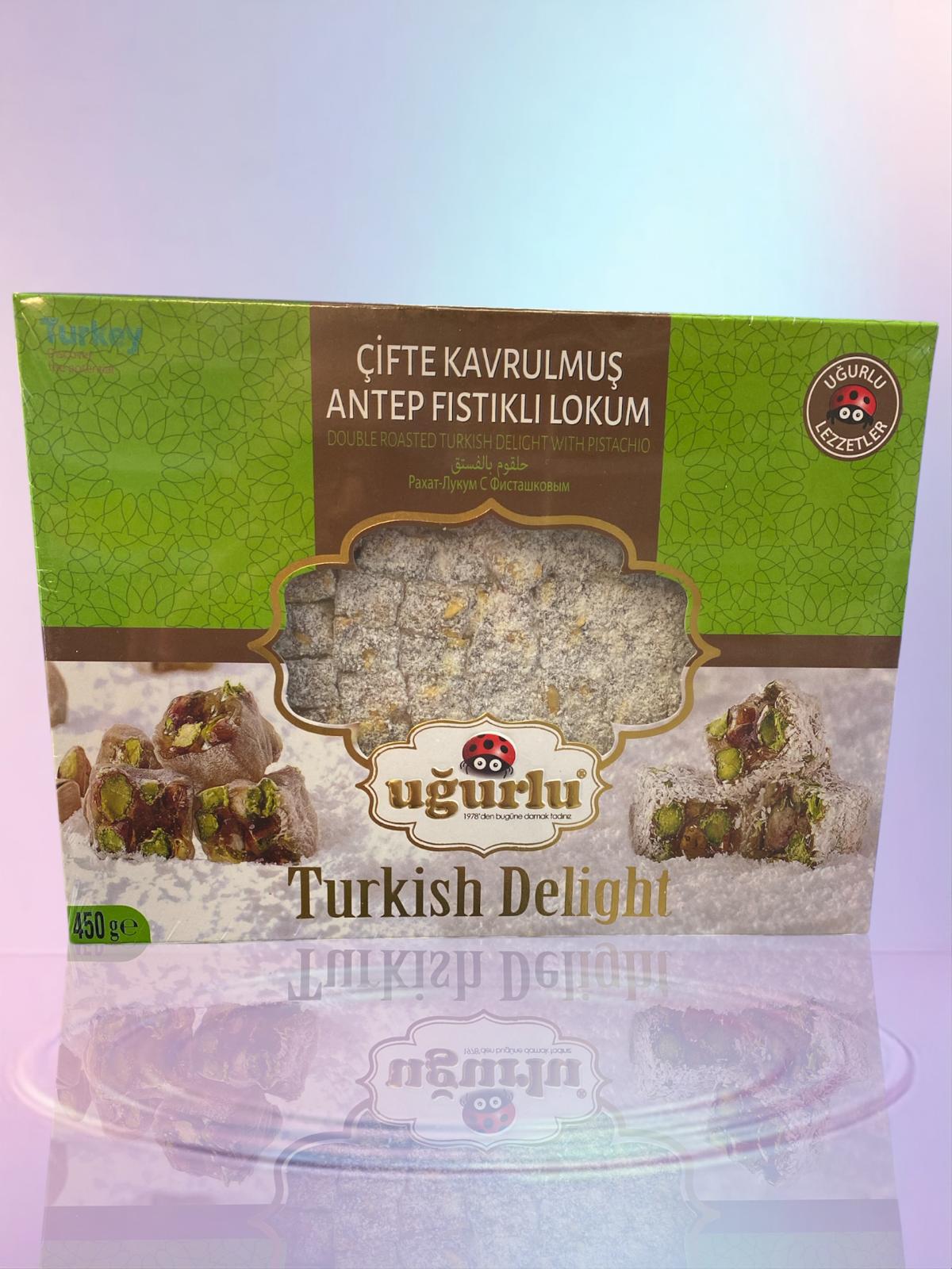 ugurlu cifte kavrulmus antep fistikli lokum 450 gr.